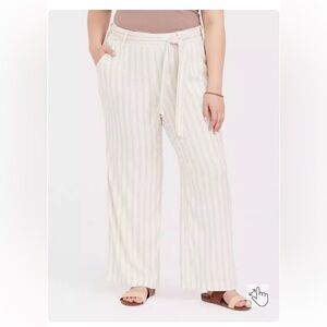 NWT TORRID Linen Striped Wide Leg Pants | size 18